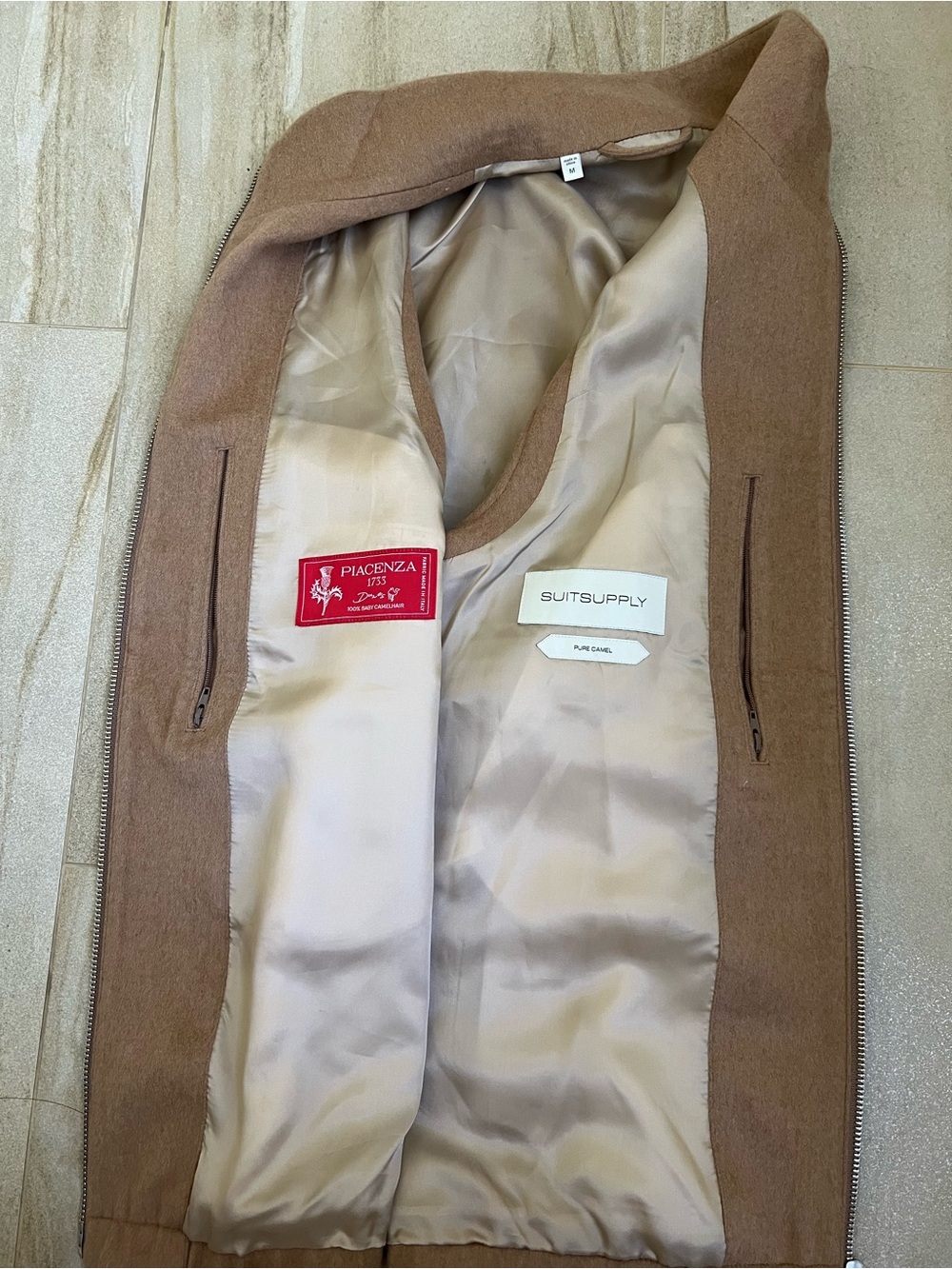 Suitsupply 100% Camel Wool Zip Front Vest - Picture 8 of 11